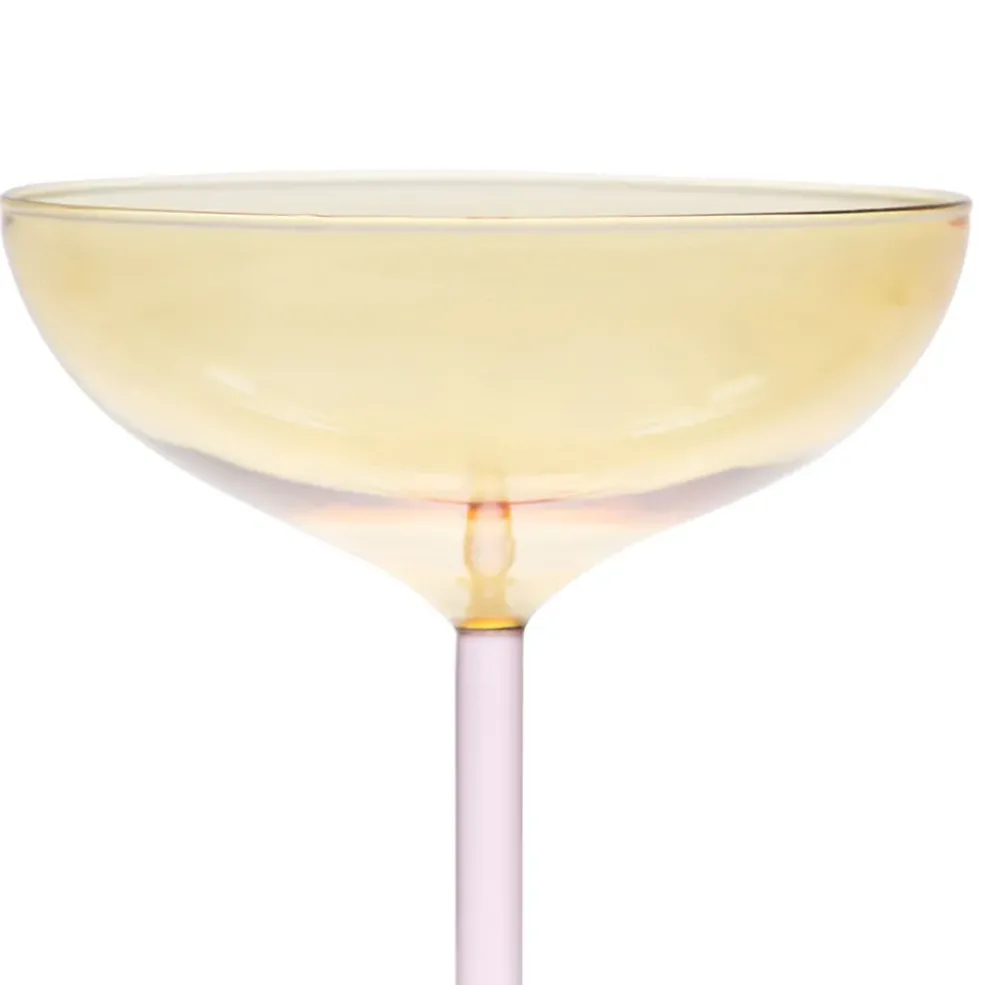 Verre a pied en verre borosilicate jaune clair 25cl - Funny