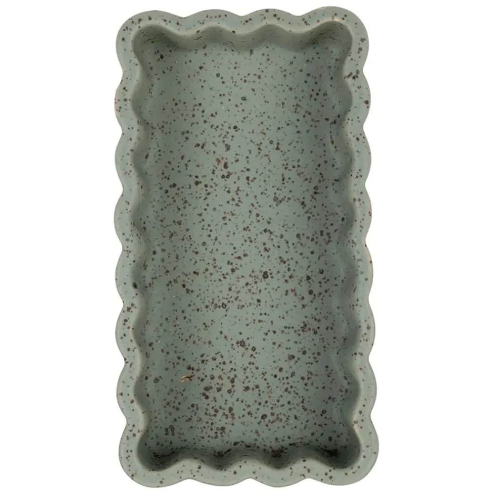 Vide poche en grès sauge moucheté 18x10cm - Aurore