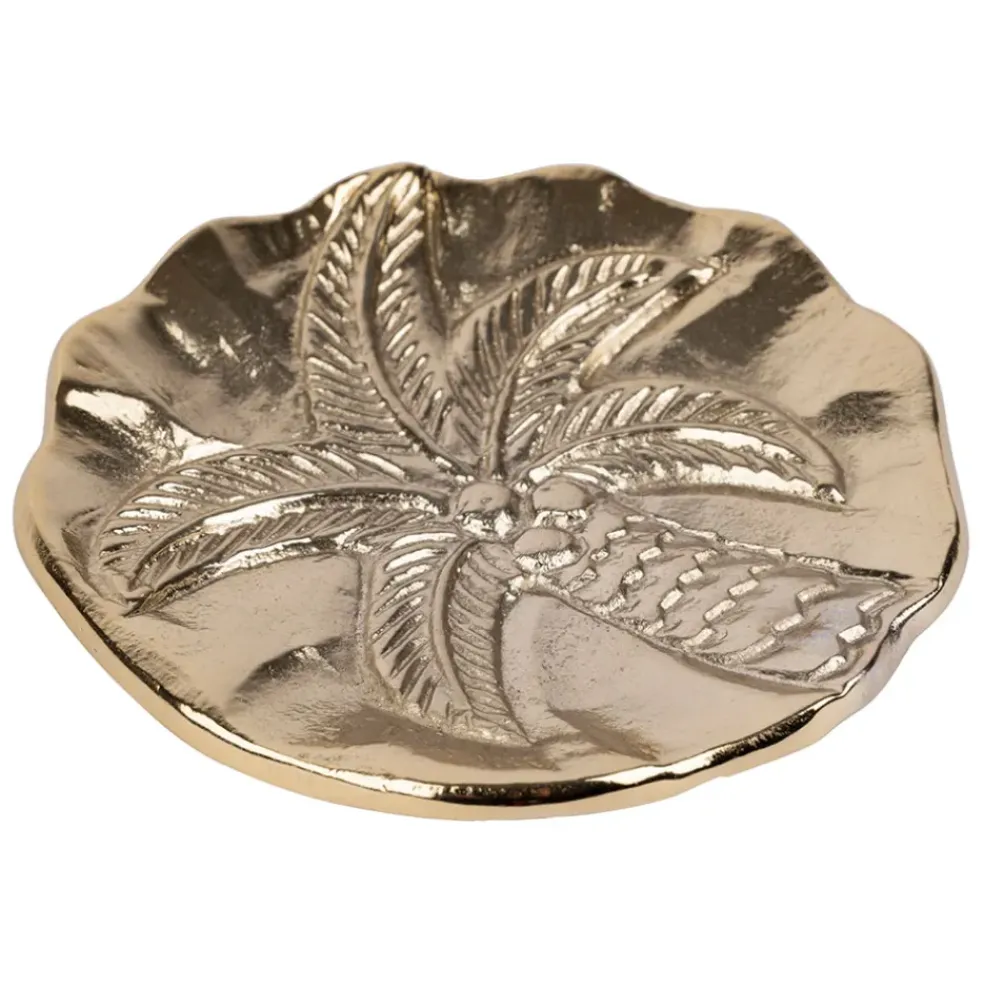 Vide poche palmier doré 10x10cm - Tropic Étoile
