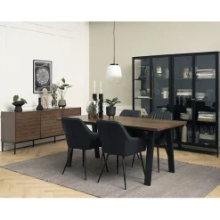 Vitrine en métal 4 étagères h190cm - carmel